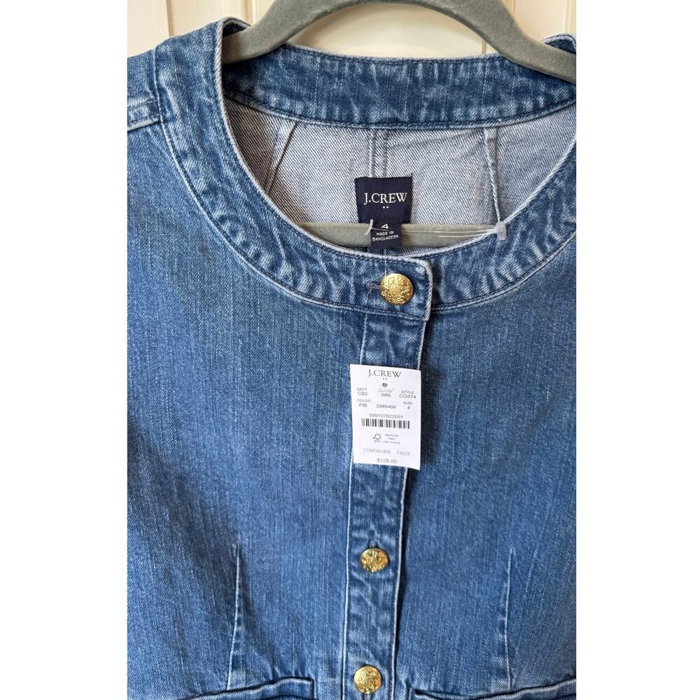 J.CREW NWT Louisa Denim Lady Jacket Size 4 Myrtle Navy Wash - Picture 3 of 8